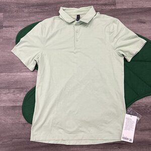 Lululemon Mens Medium Light Green Evolution Polo Short Sleeve Golf Tennis